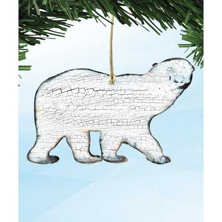 DESIGNOCRACY Polar Bear Wooden Ornament 99225O